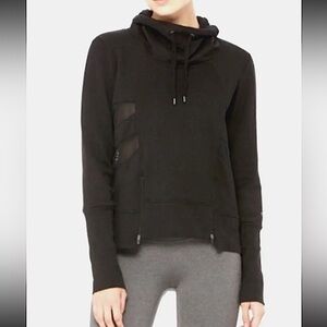 ALO Yoga Drift Mesh Inset Hooded Top - Size Small
